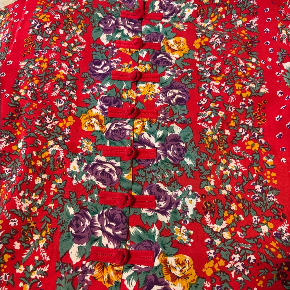 Floral Red Kimono Cardigan - Picture 5 of 7